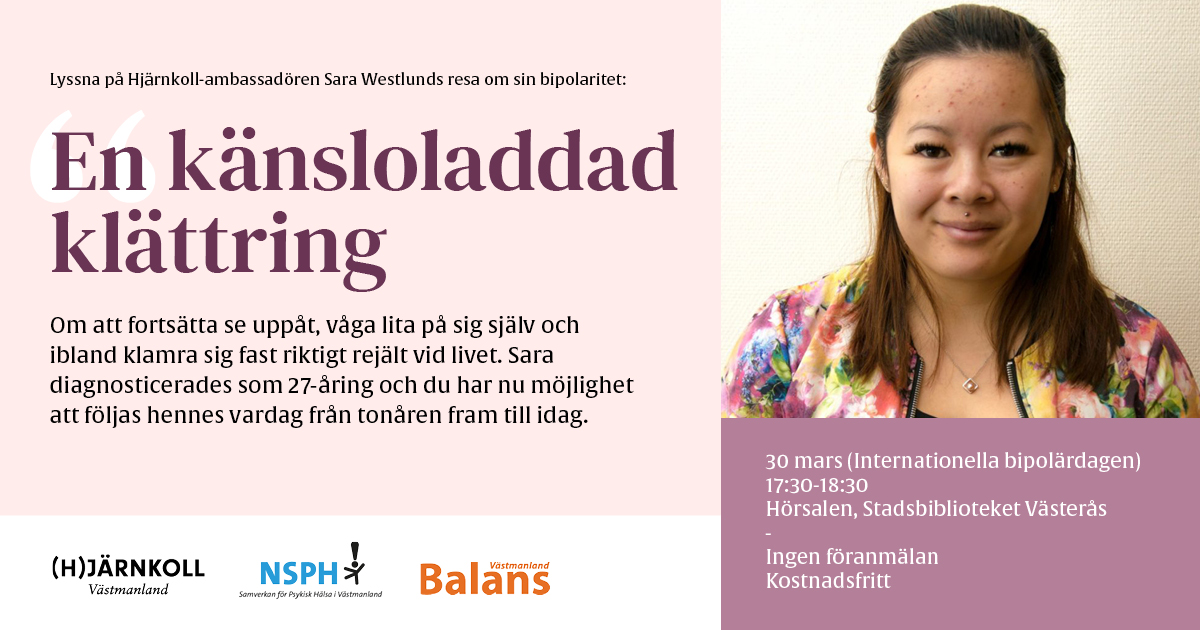 Välkommen på föreläsning – En känsloladdad klättring – Sara Westlund, Hjärnkollsambassadör